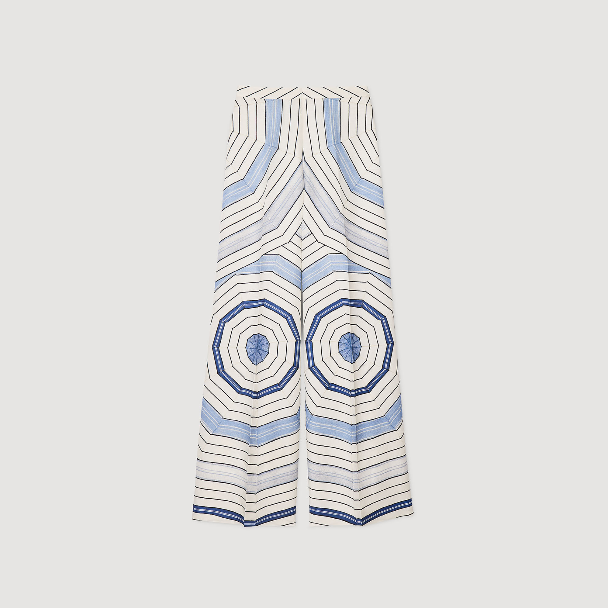Pantalon wijd Spirales print