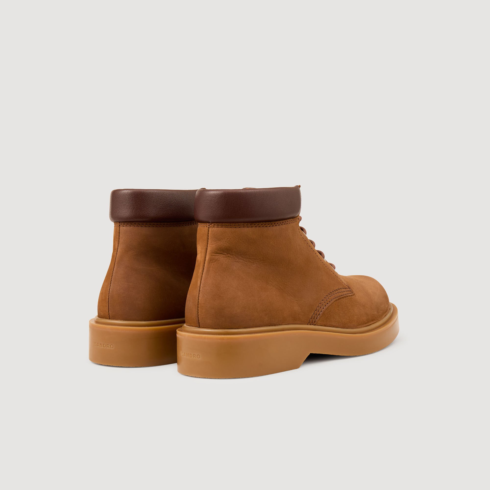 Enkellaarsjes nubuck en leer