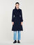 Trenchcoat met geplooid inzetstuk