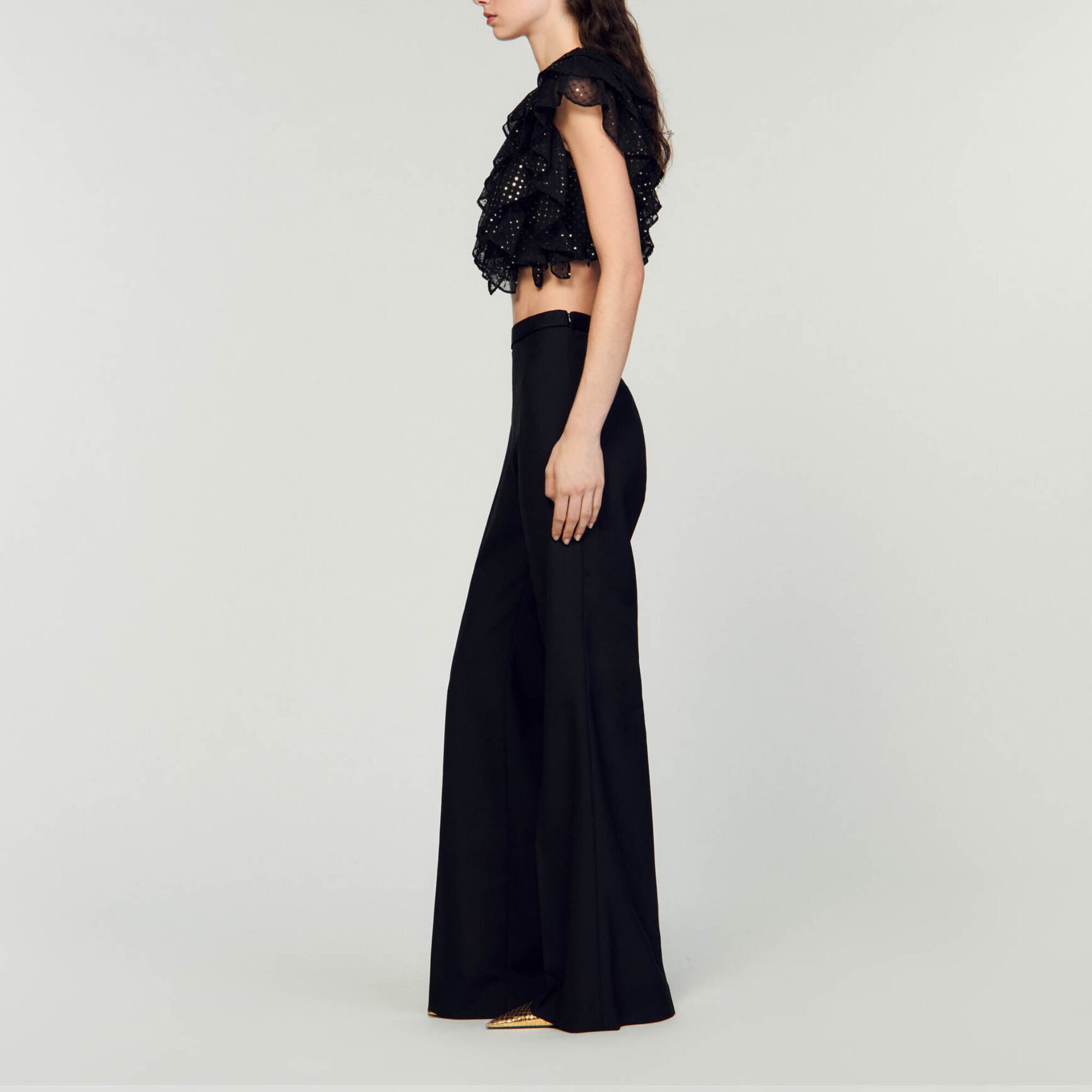 Korte top met ruches