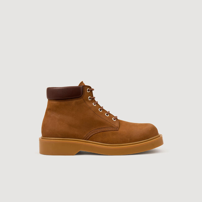 Enkellaarsjes nubuck en leer