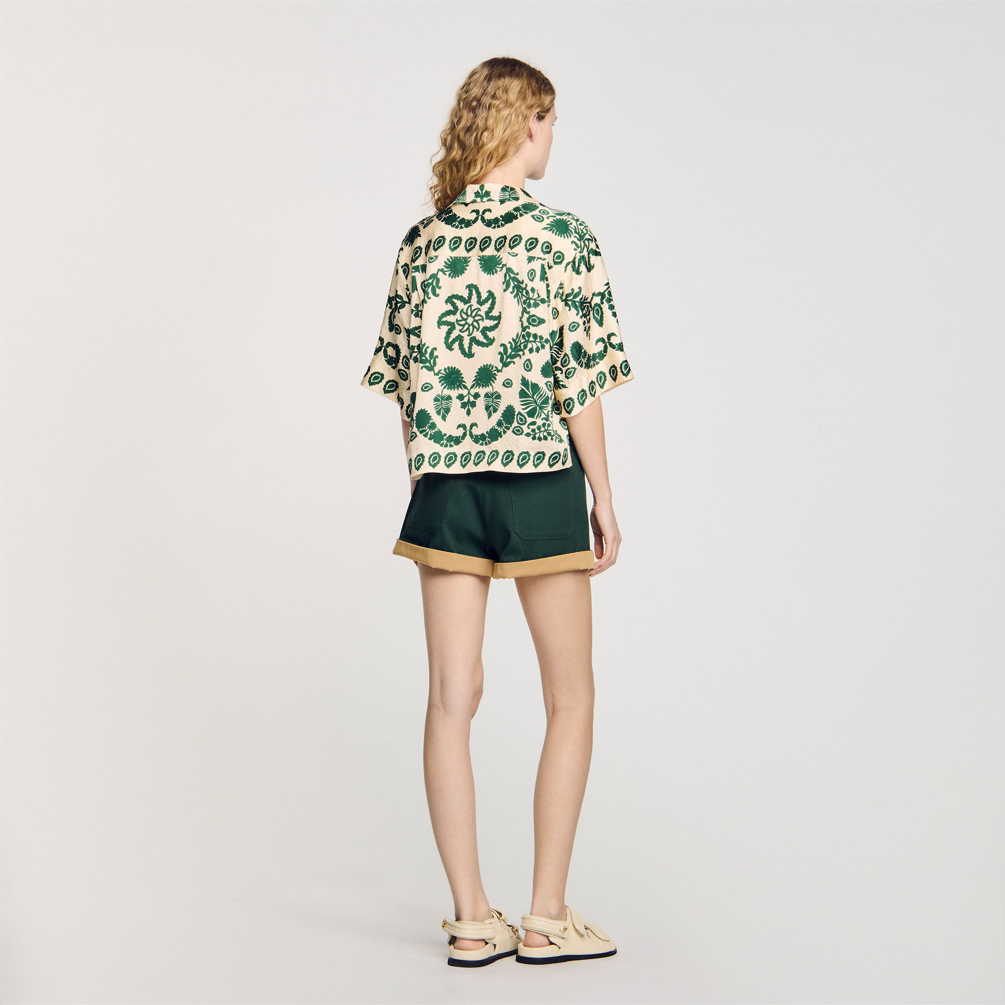 Overhemdblouse met bloemenprint