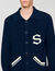 Wollen vest met patch S