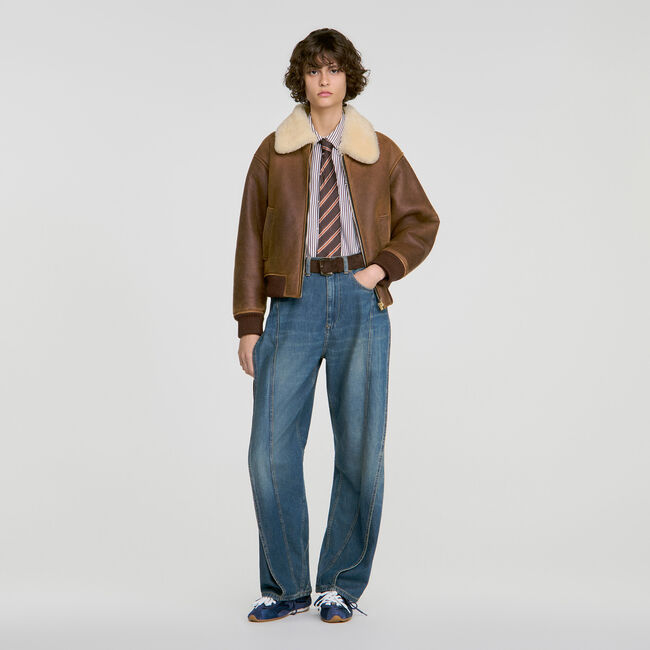 Shearling jack met rits - Vrouw | Sandro