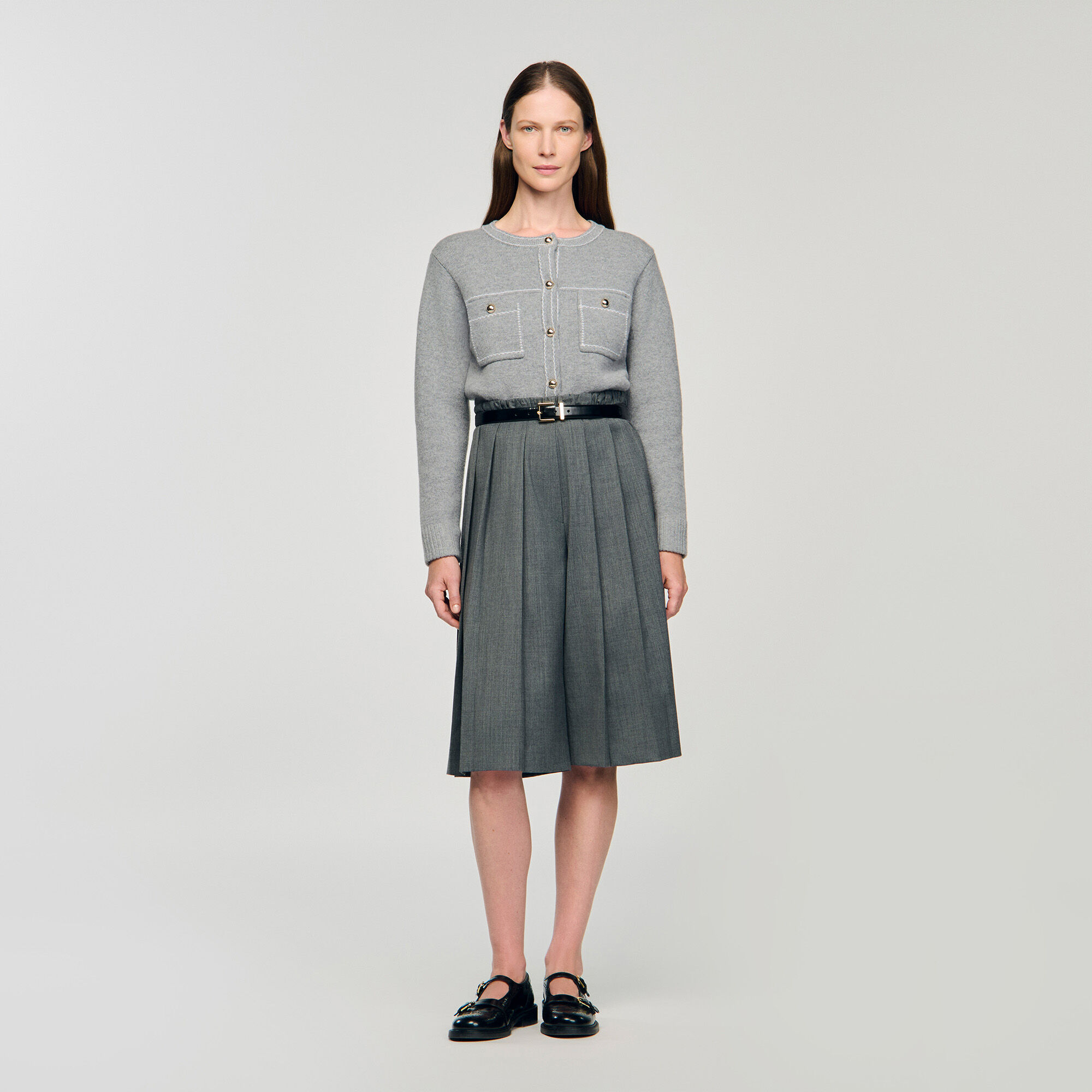 Cardigan met contrasterende stiksel