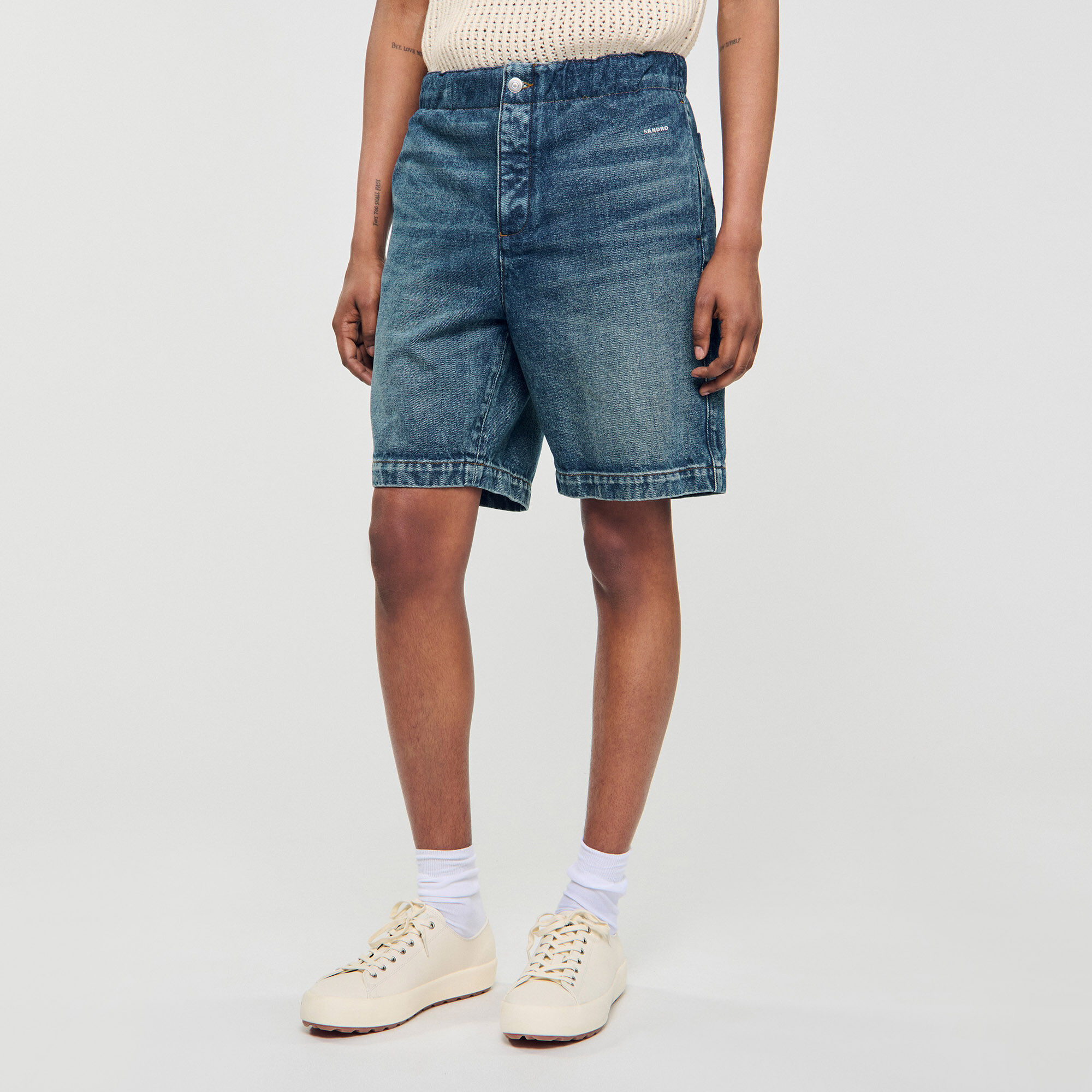 Short van elastisch denim