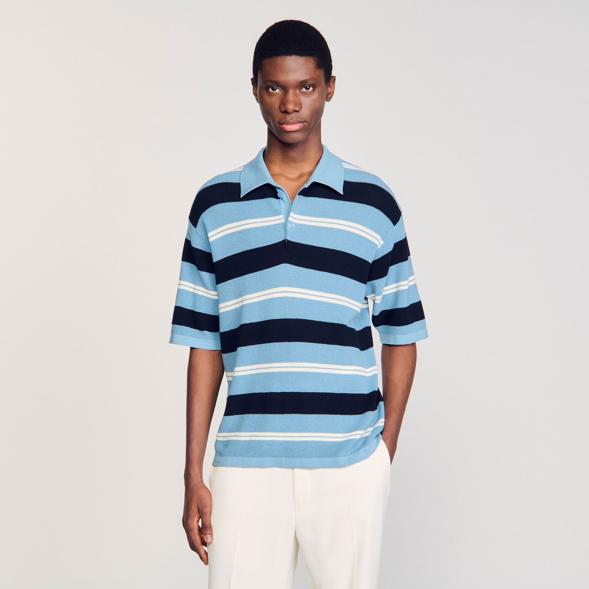 Polo tricot gestreept