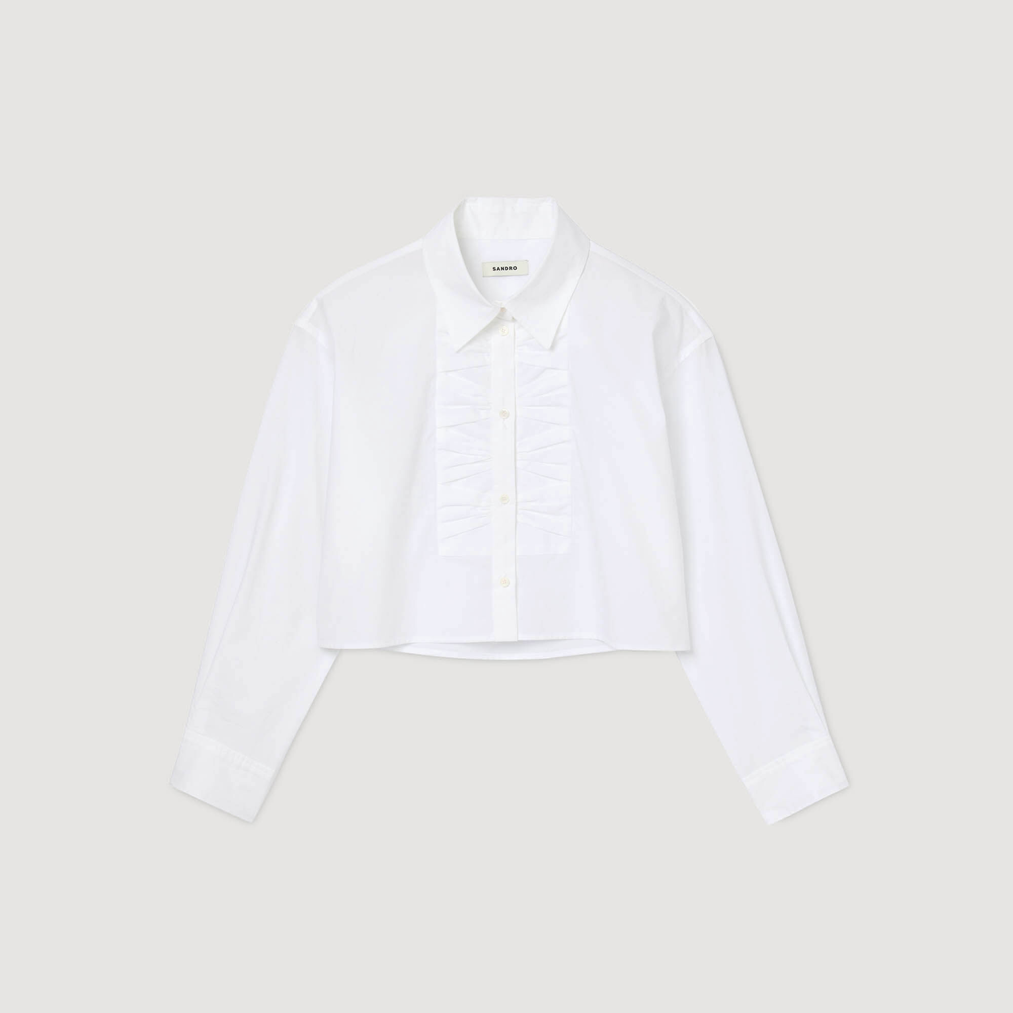 Korte overhemdblouse met strik