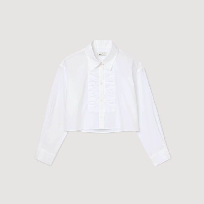 Korte overhemdblouse met strik