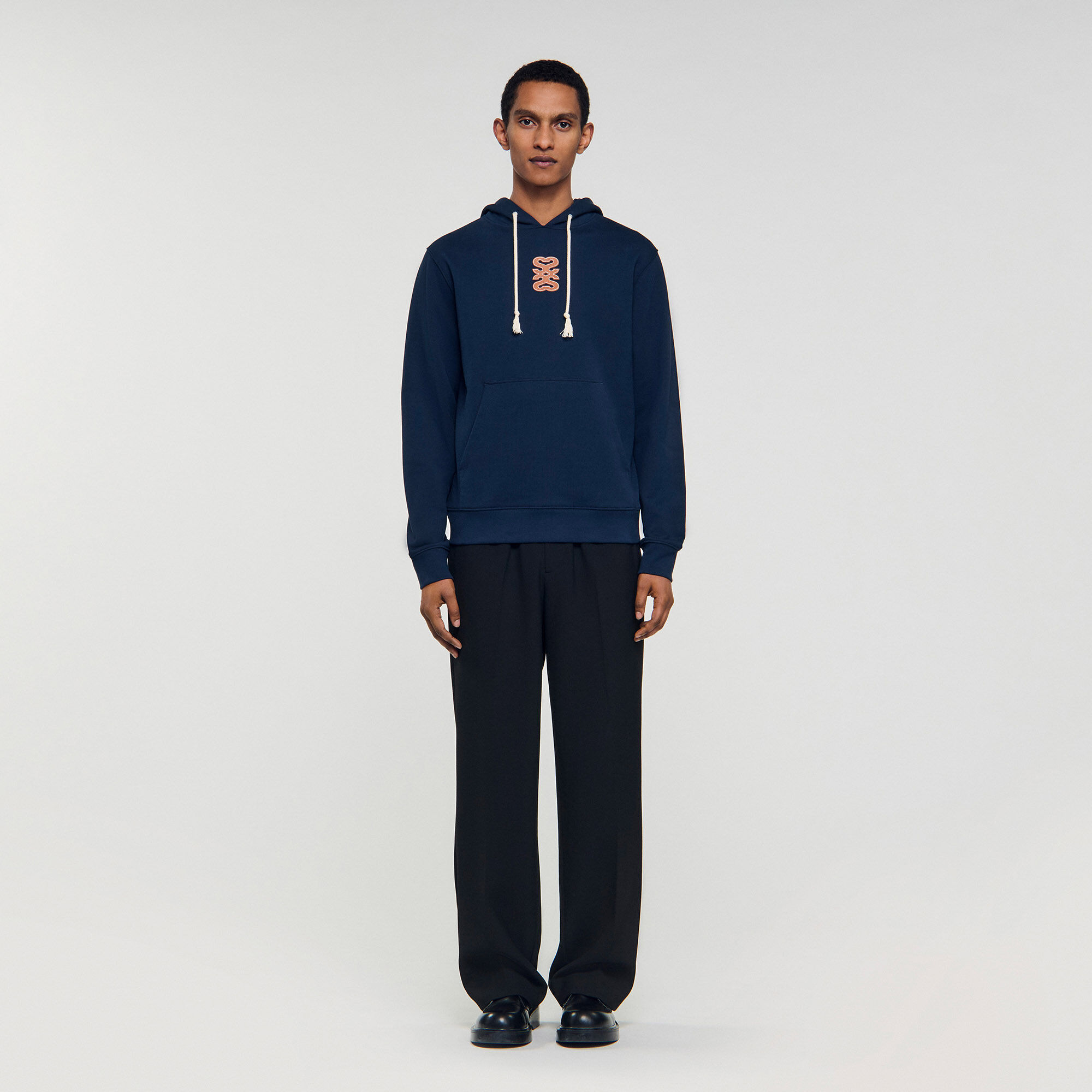 Sweatshirt met leren patch