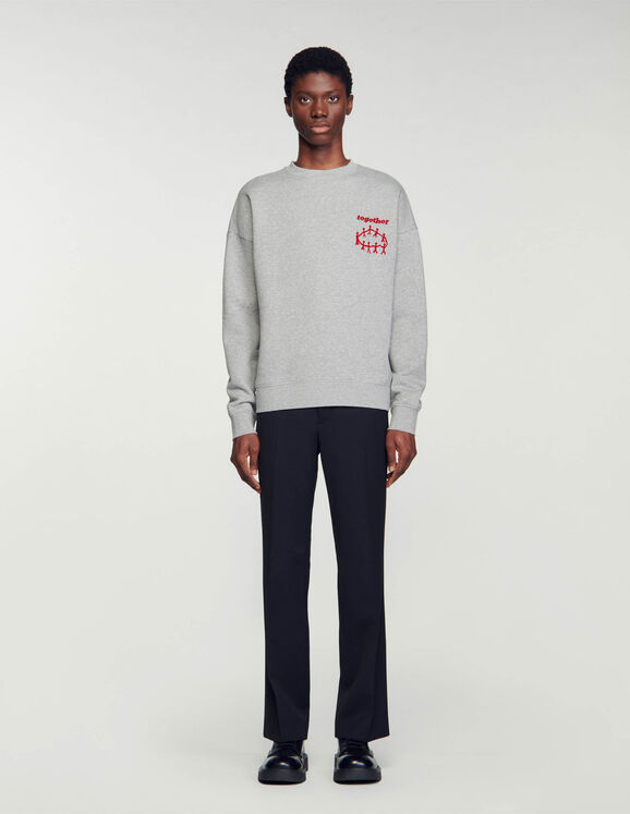 Sweatshirt Together gris chiné Homme