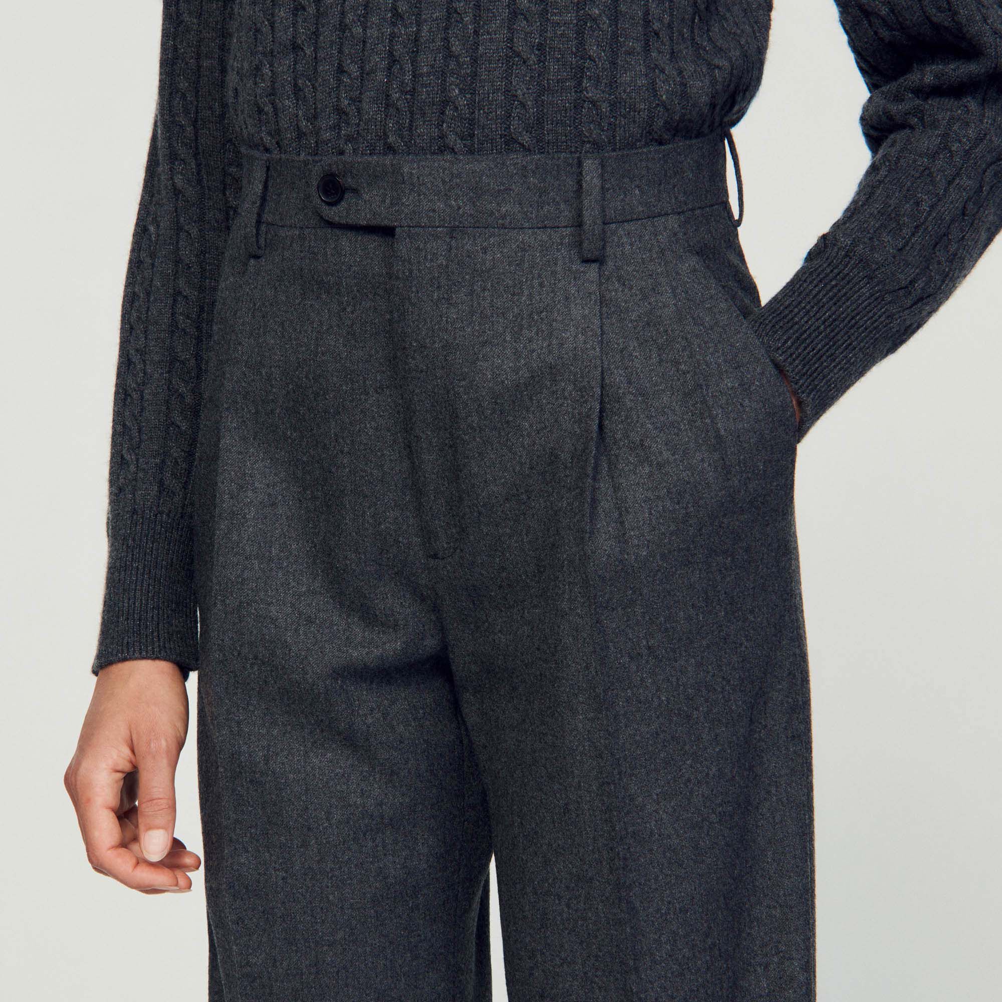 Pantalon droit hotsell gris femme