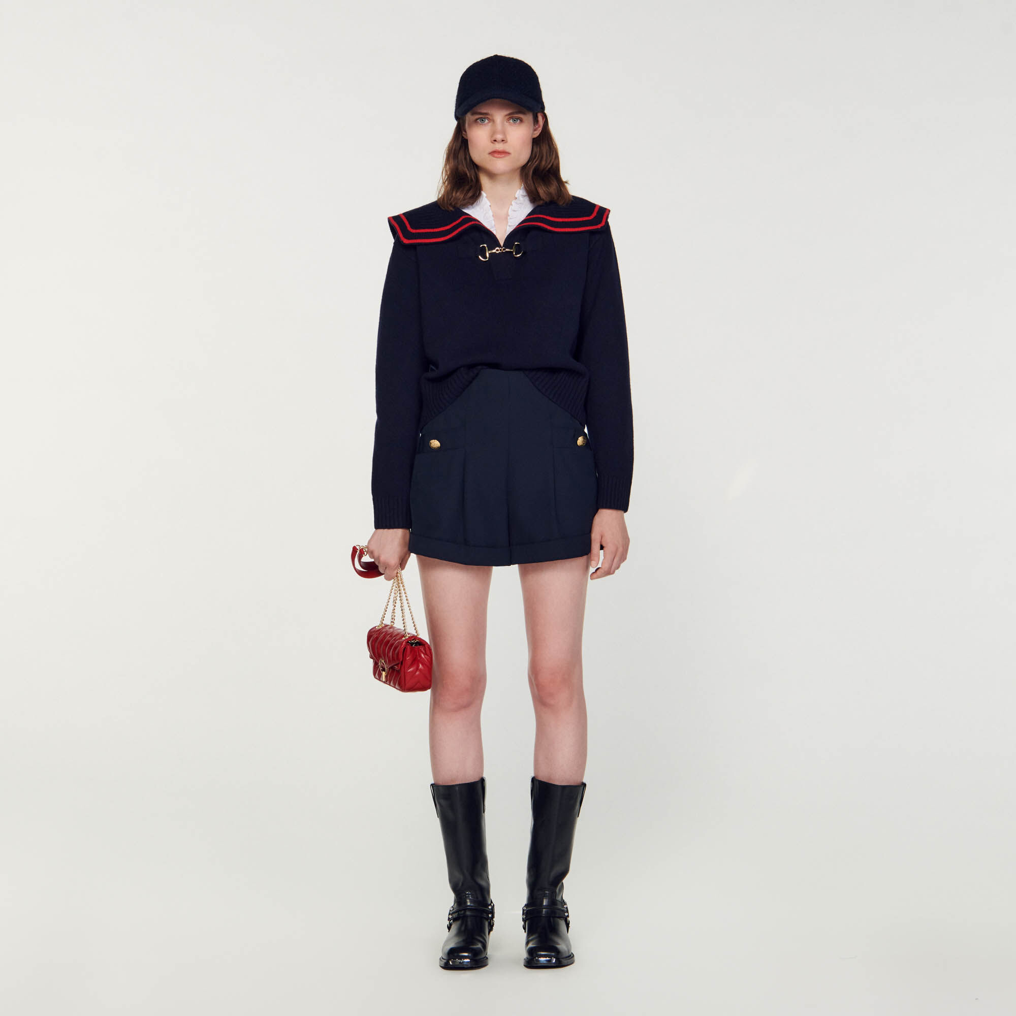 Manteau sandro bleu discount marine