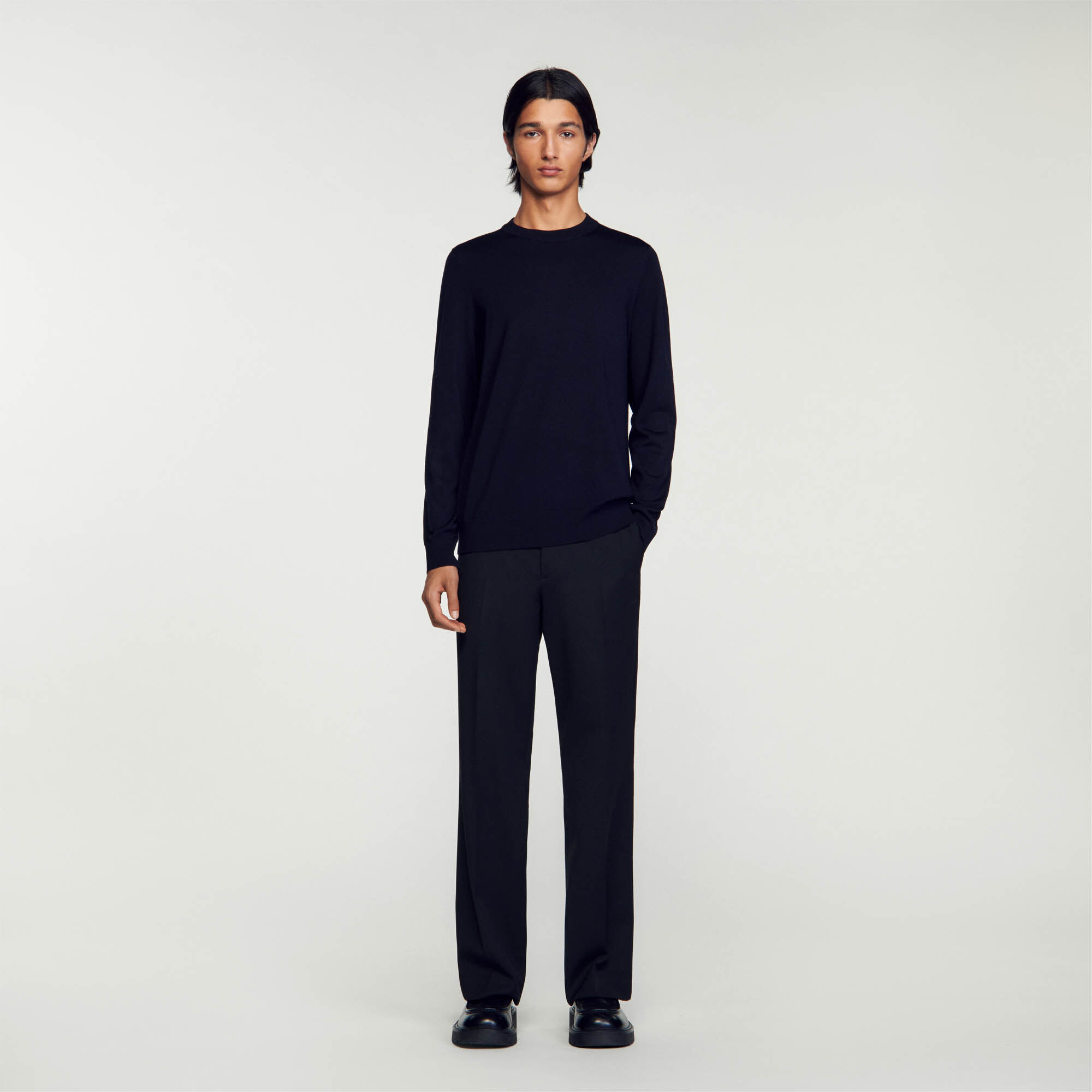 Fine knit wool sweater SHPTR00117 Truien Vesten Sandro Parijs