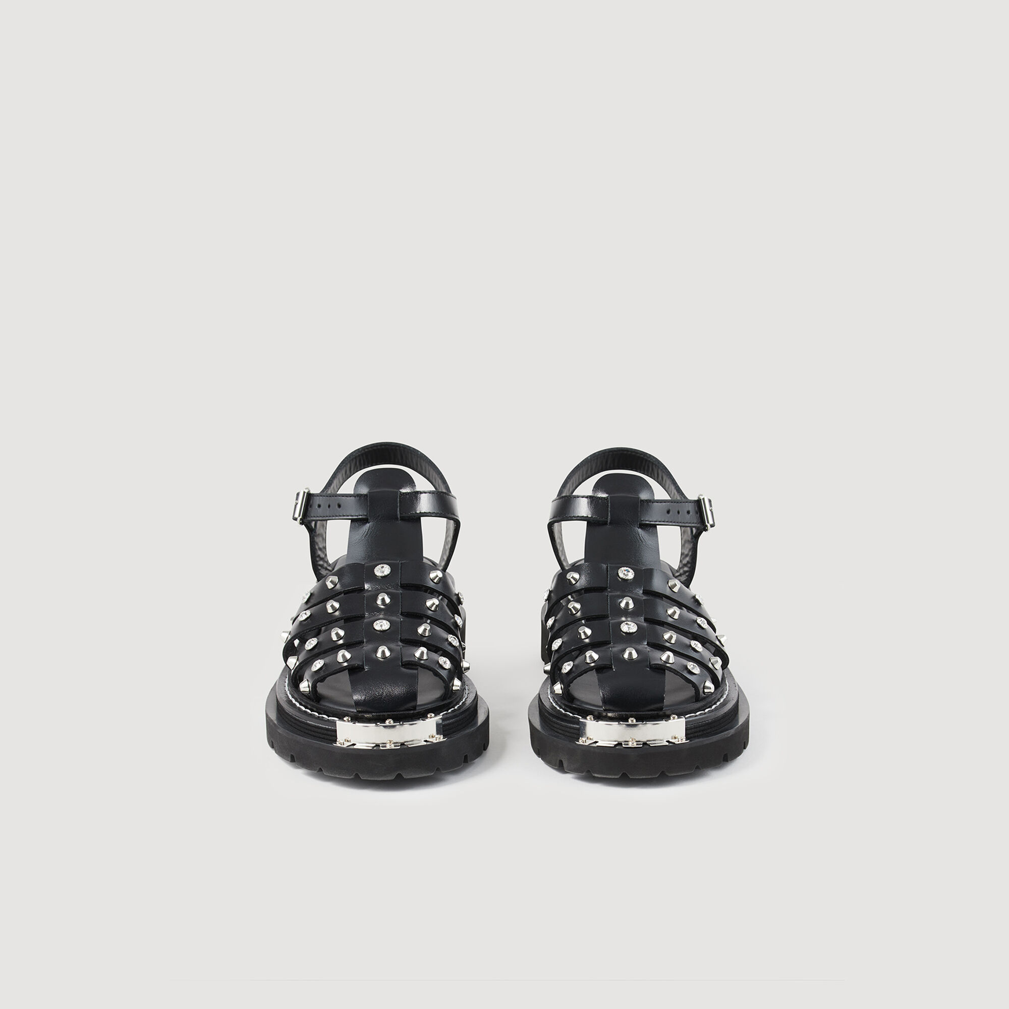 Leren Olys sandalen met studs SFACH00895 Alle schoenen Sandro
