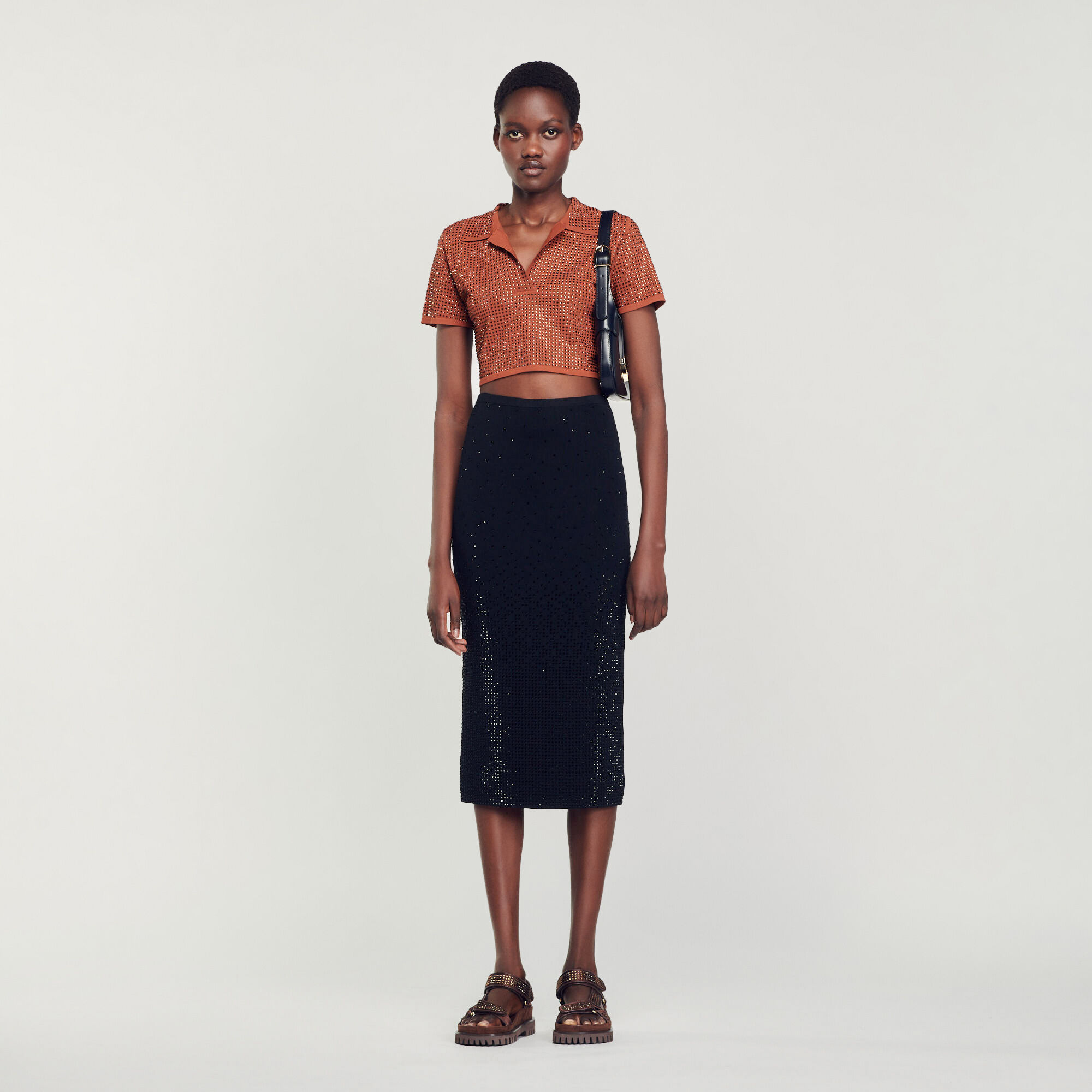 Halflange rok met strassteentjes SFPJU00912 Rokken Shorts