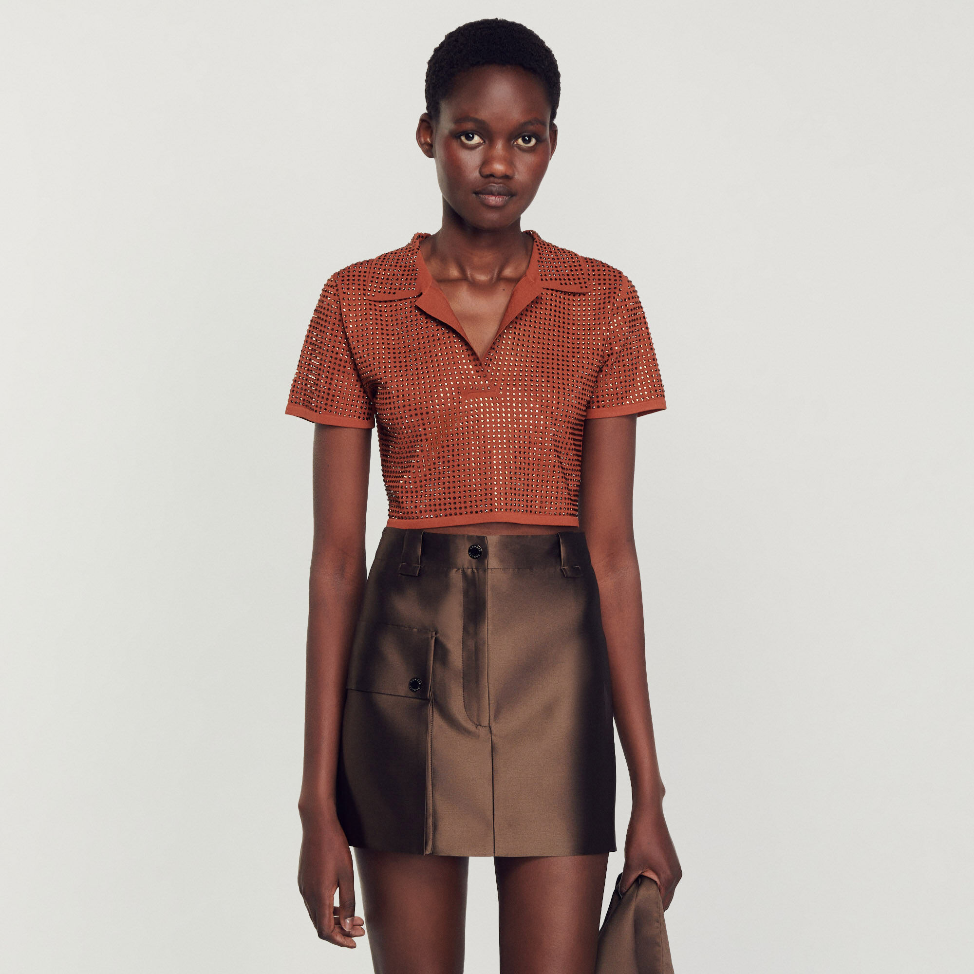 Jupe courte sales marron