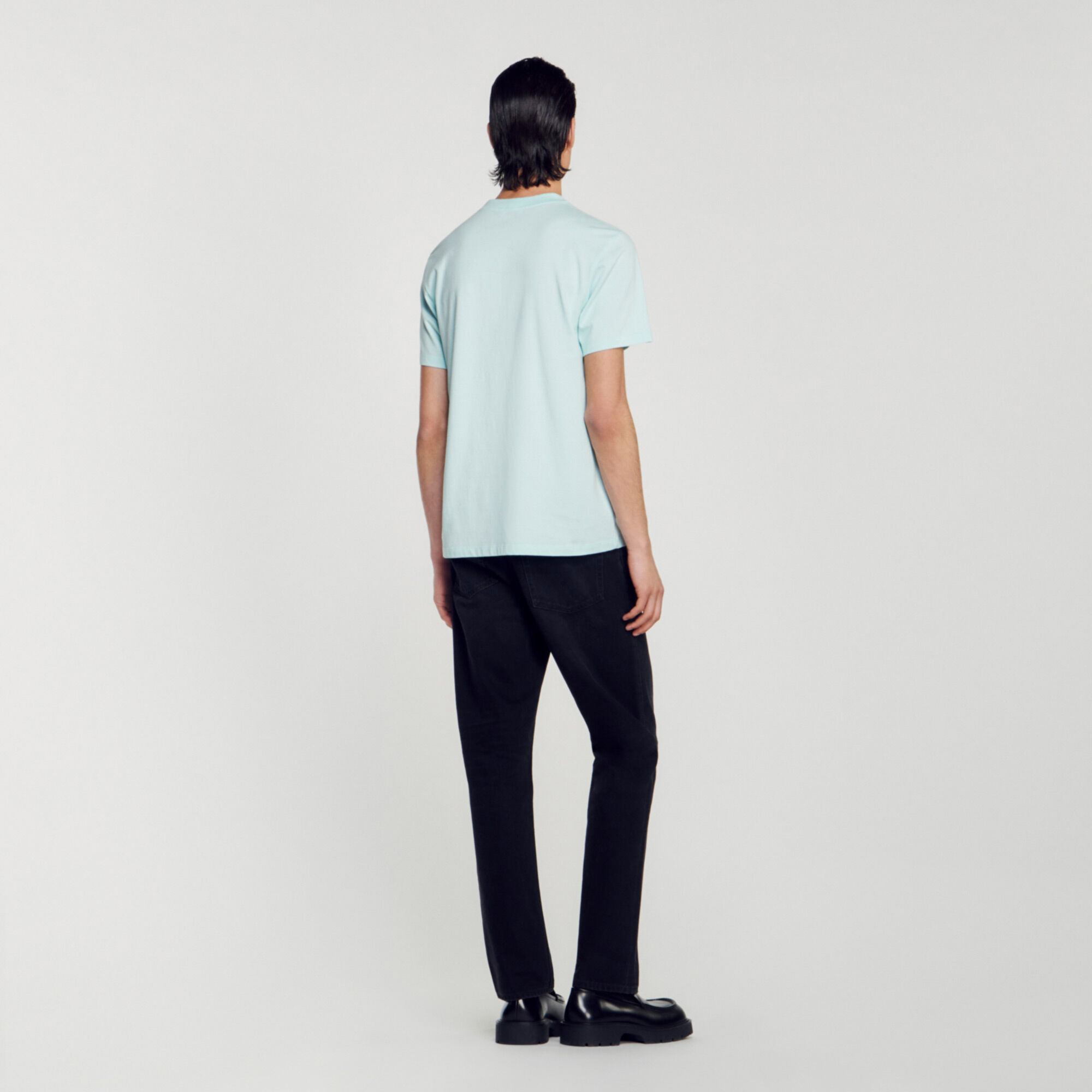 Geborduurd Sandro T shirt van biokatoen
