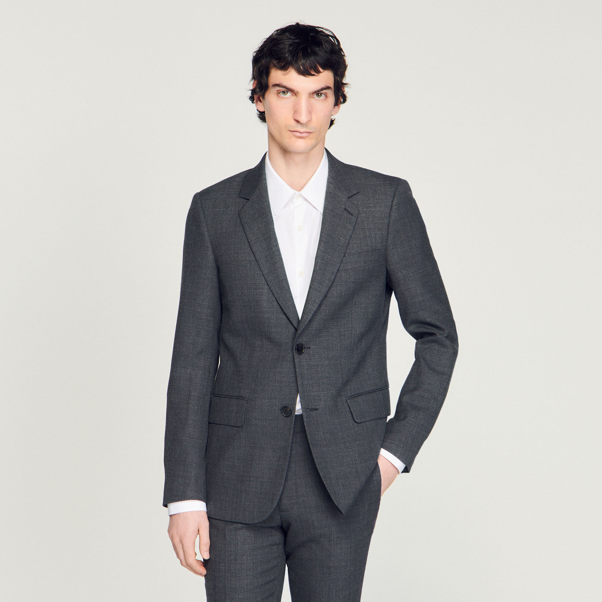 Veste gris chiné 2025 homme