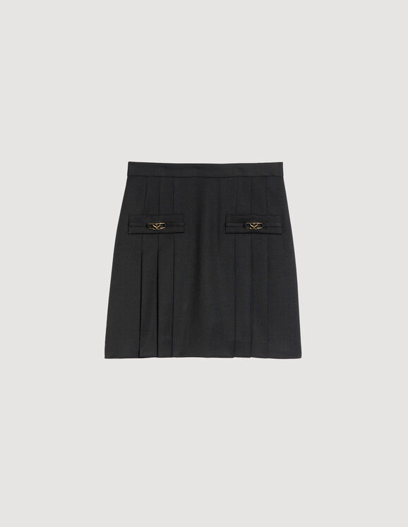 Duidelijk maken Facet mate Korte rok met doorgestikte plooien SFPJU00444 - Rokken & Shorts | Sandro  Parijs