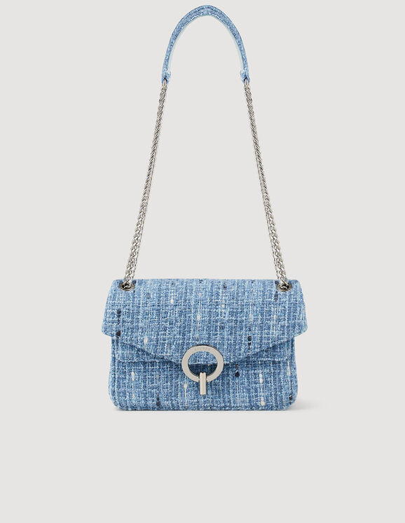 Petit sac Yza en tweed Bleu Femme