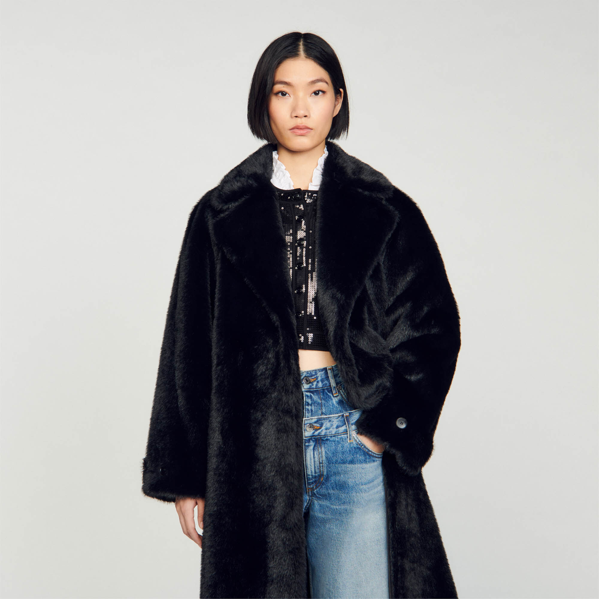 Manteau long femme deals fourrure