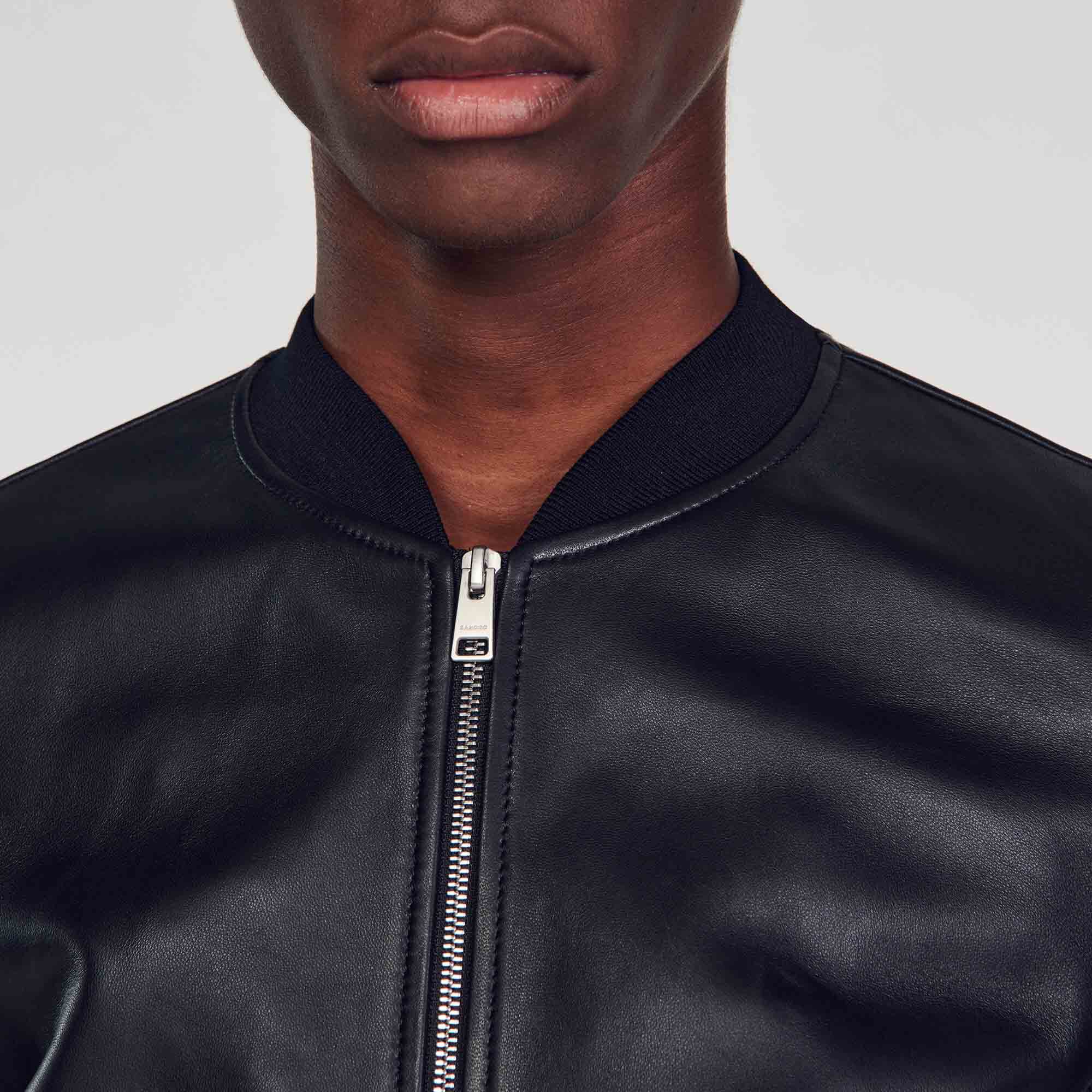 Veste en cuir homme sandro deals