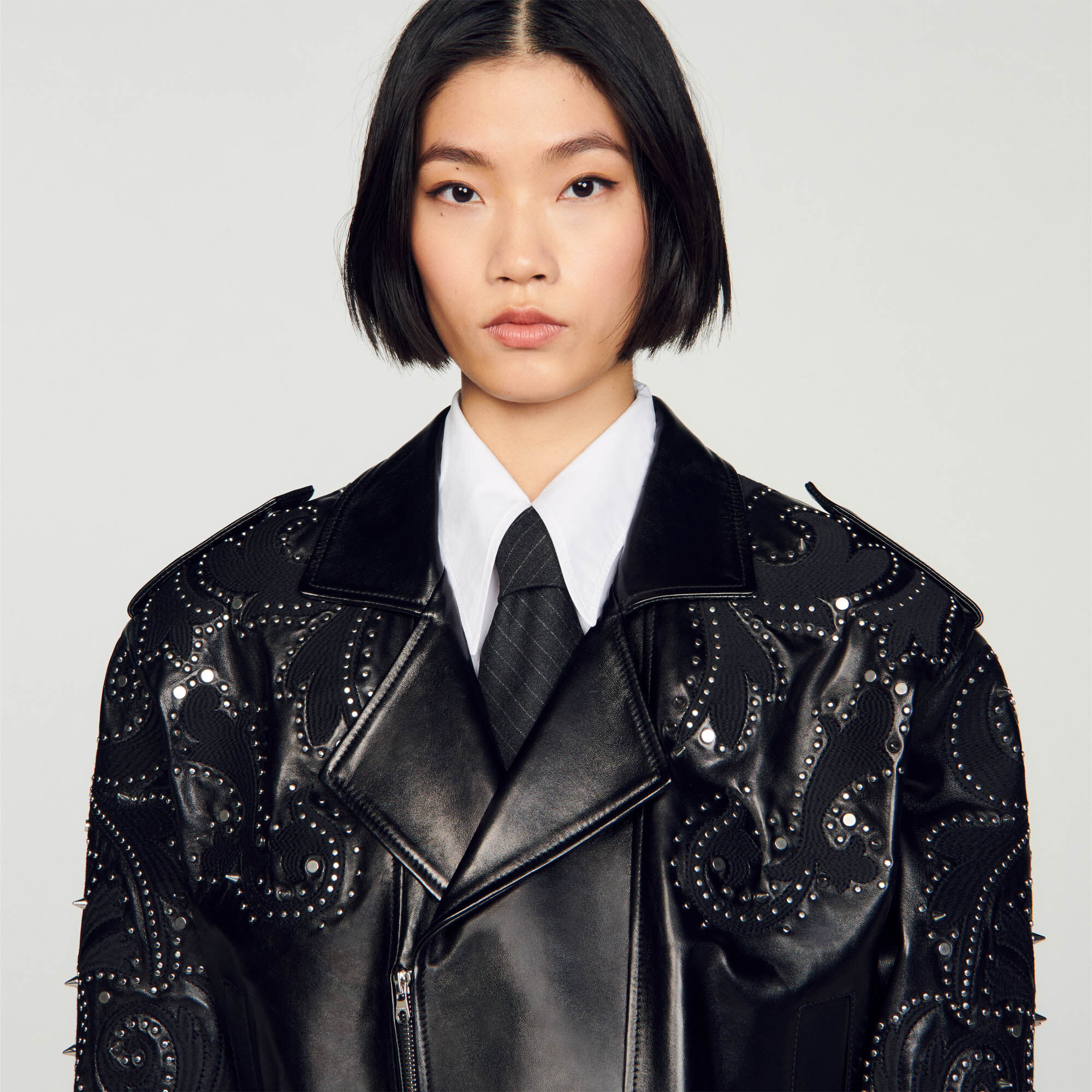 Sandro blouson cuir femme sales
