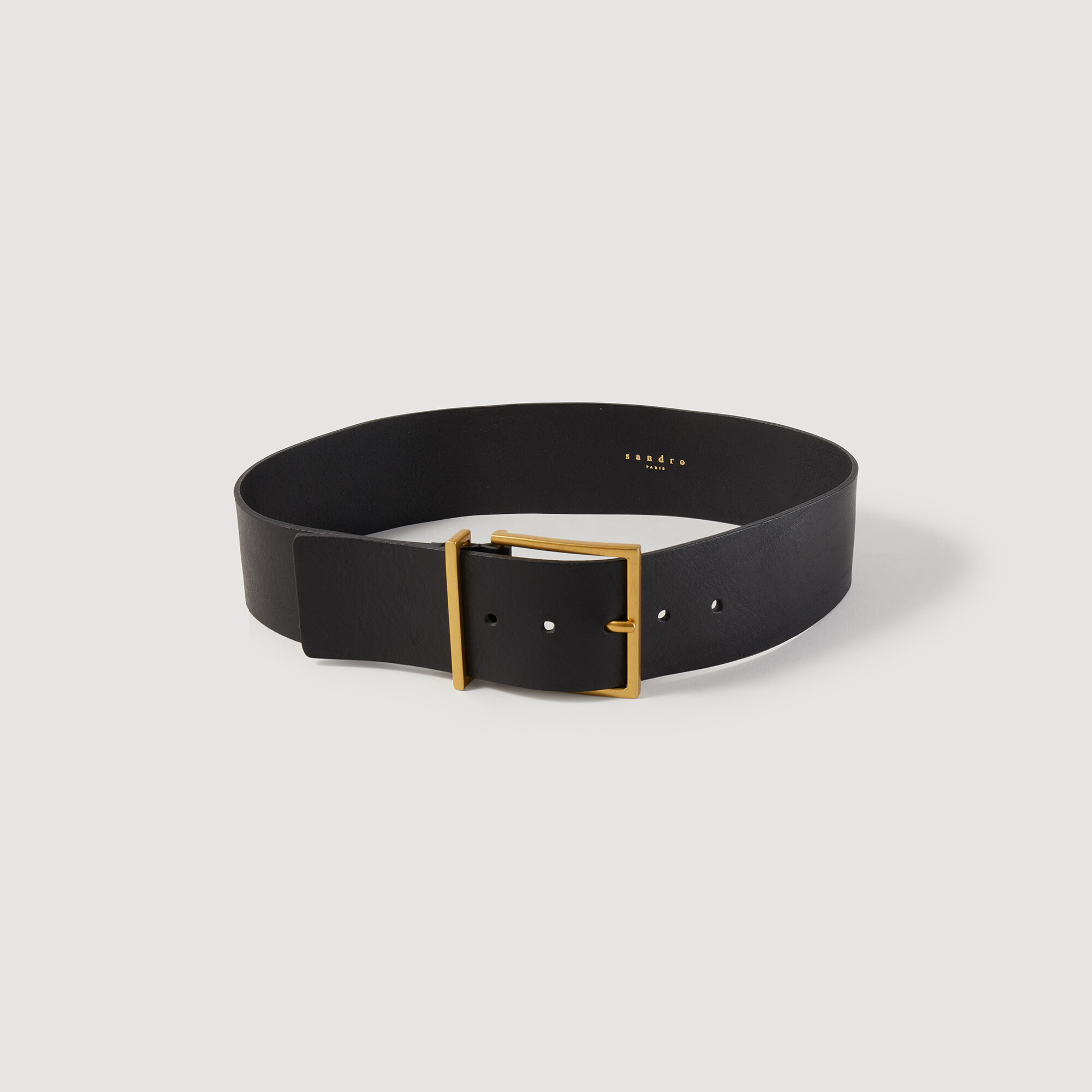 Ceinture cuir noir femme sale