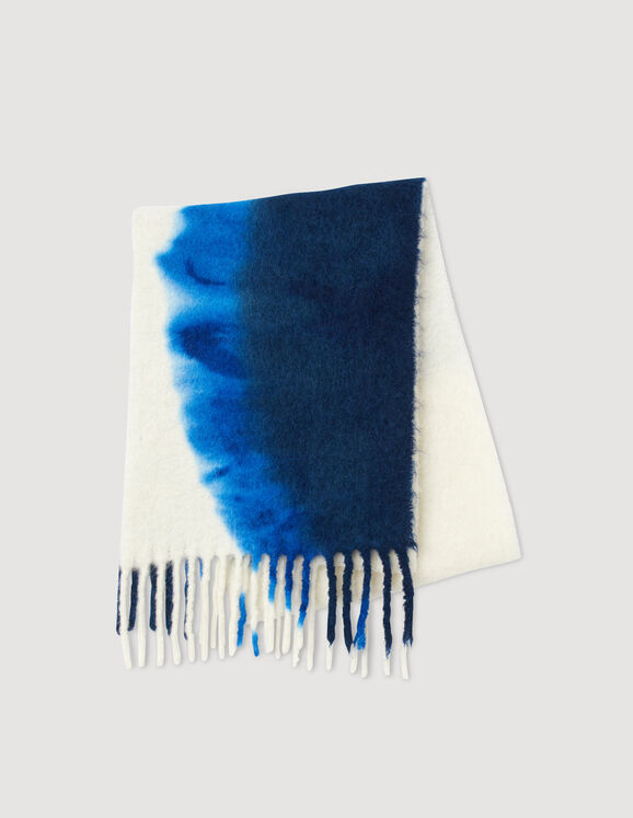 Sjaal met franjes Bleu Femme
