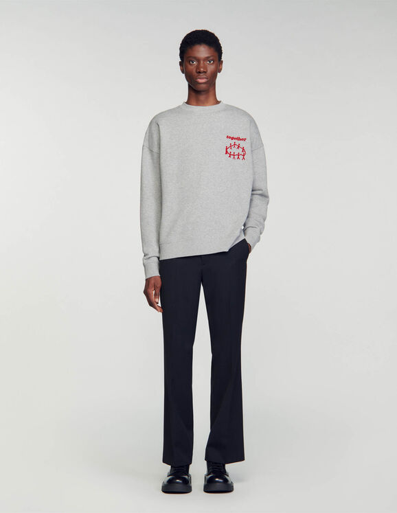 Sweatshirt Together gris chiné Homme
