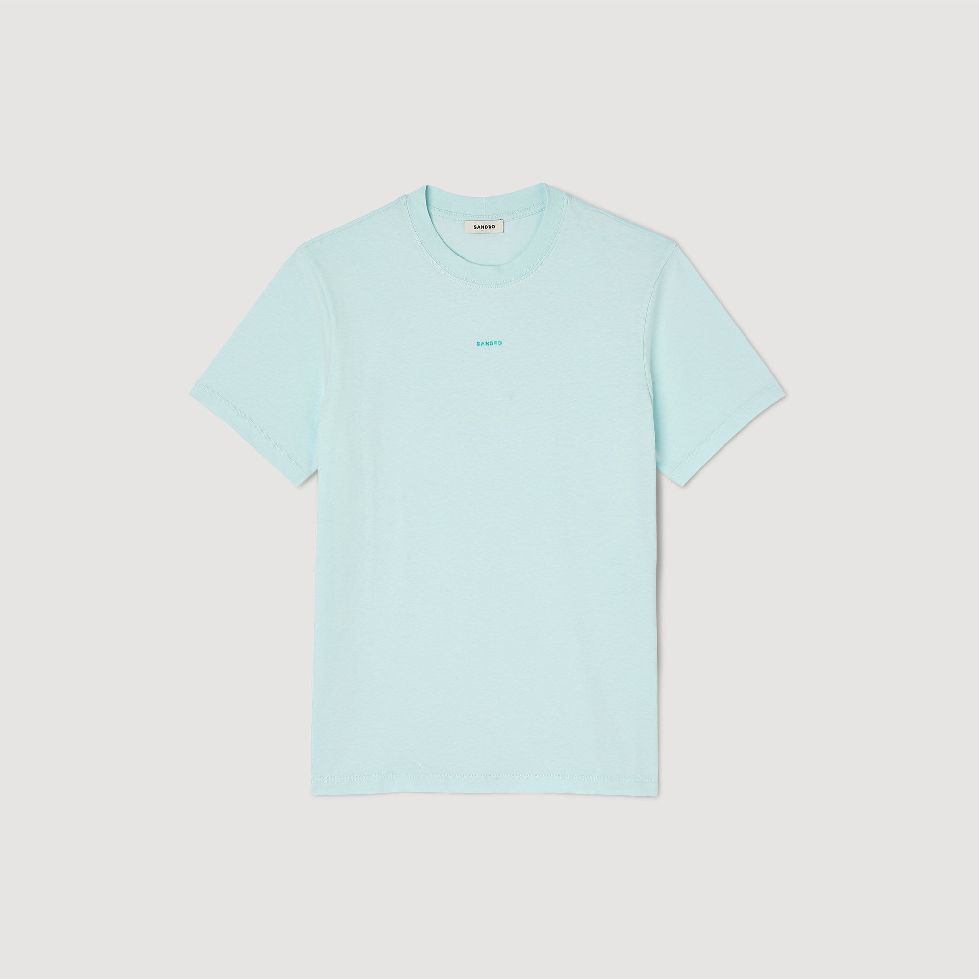 Geborduurd Sandro T shirt van biokatoen