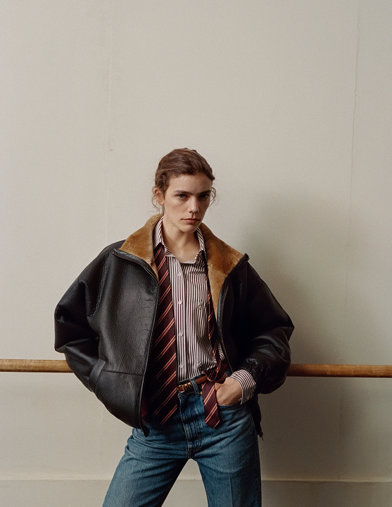 Bruine leren damesjas - Sandro Paris